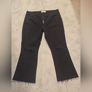 Flying Monkey Black Distressed Flare Jeans